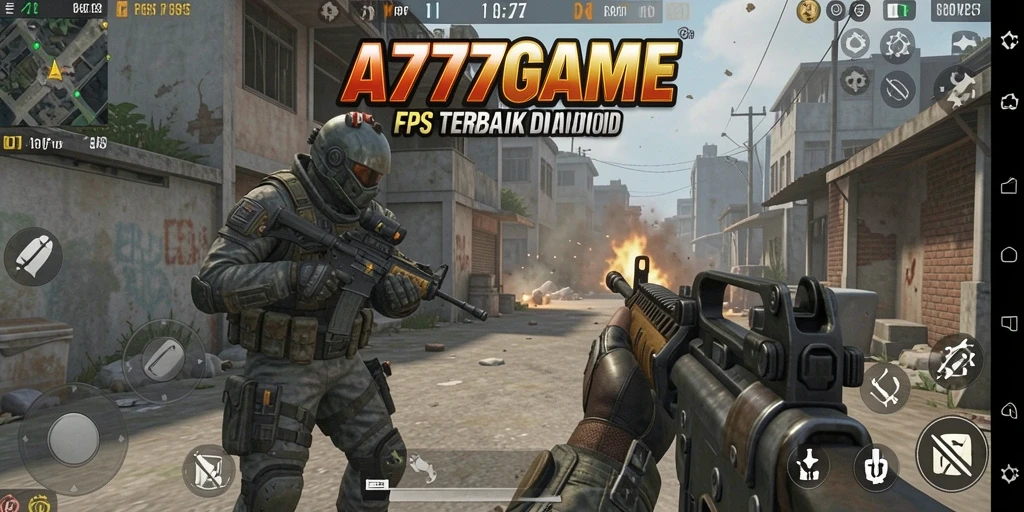 Screenshot A777GAME menampilkan aksi gameplay FPS yang seru.