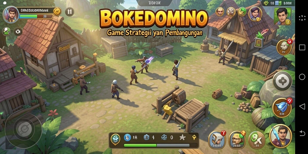 Tampilan gameplay BOKEDOMINO yang menarik dan mengasyikkan.