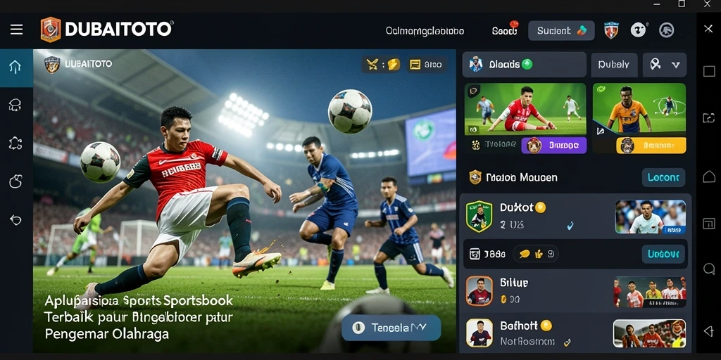 Screenshot DUBAITOTO memperlihatkan antarmuka taruhan olahraga yang interaktif.