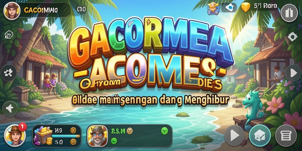 Gameplay GACORMEGA yang menarik dan seru dengan karakter lucu.
