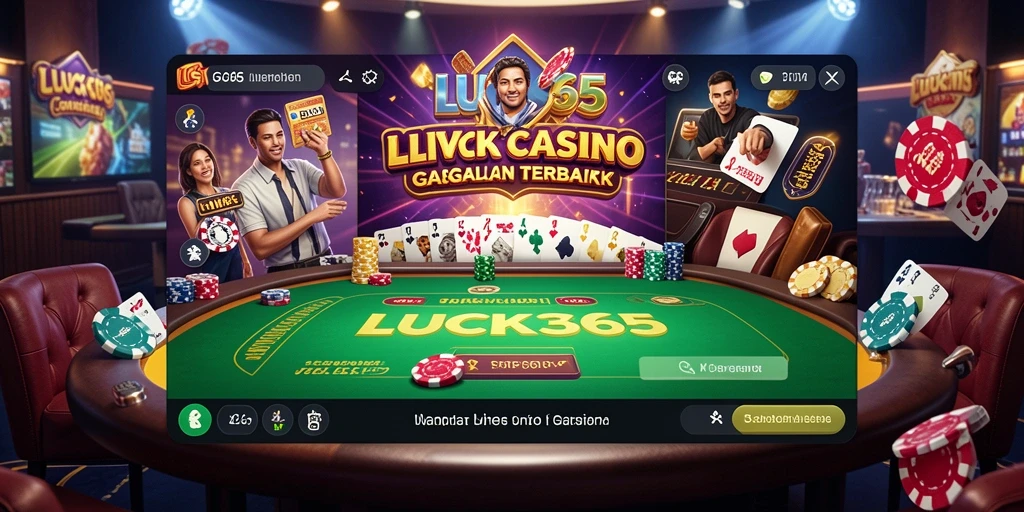 Gameplay menarik LUCK365 dengan dealer langsung dan suasana kasino.