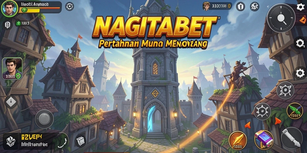 Tampilan gameplay menara dalam NAGITABET yang menarik dan strategis.