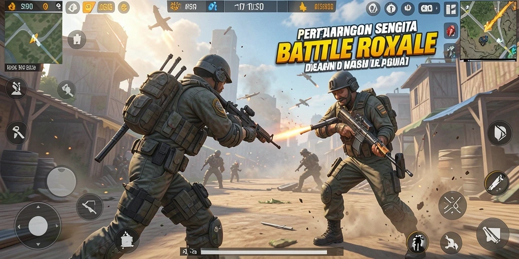 Tampilan utama gameplay S80 dalam aksi pertarungan Battle Royale.