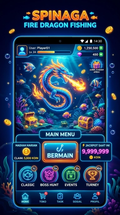 Tampilan utama aplikasi apinaga dengan berbagai pilihan aplikasi.